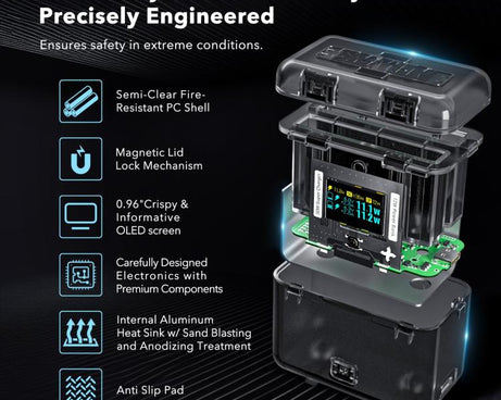 SYMIK Battery Charger For Insta360 X3 / ONE X2 Two Way Charging Case With 0.96-Inch OLED Screen