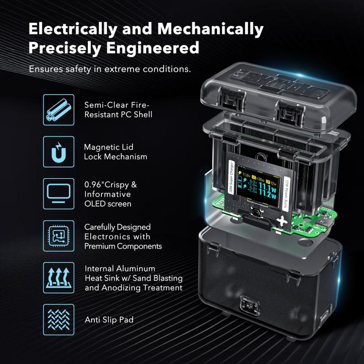 SYMIK Battery Charger For Insta360 X3 / ONE X2 Two Way Charging Case With 0.96-Inch OLED Screen