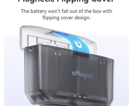 aMagisn Fast Charging Battery Charger Case for GoPro HERO13 Black/12 Black /11 Black  /10 Black /9 Black