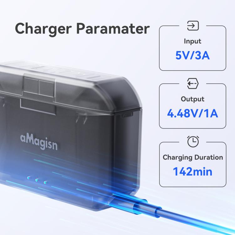 aMagisn Fast Charging Battery Charger Case for GoPro HERO13 Black/12 Black /11 Black  /10 Black /9 Black