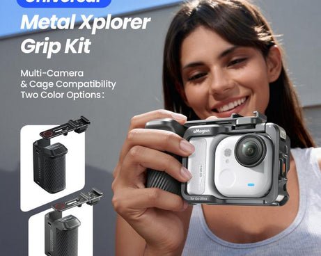 aMagisn Universal Camera Metal Xplorer Grip Kit For DJI Osmo Action/Insta360/GoPro HERO Series