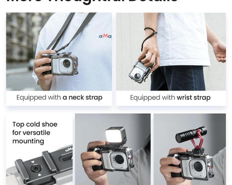 aMagisn Universal Camera Metal Xplorer Grip Kit For DJI Osmo Action/Insta360/GoPro HERO Series