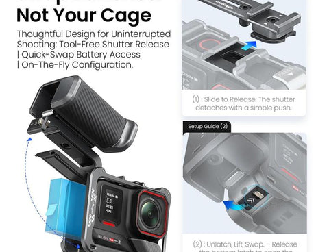 aMagisn Universal Camera Metal Xplorer Grip Kit For DJI Osmo Action/Insta360/GoPro HERO Series