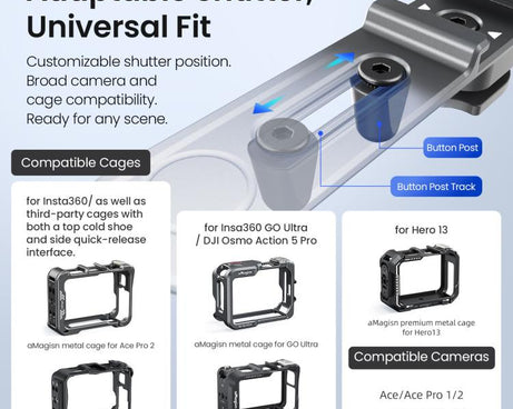 aMagisn Universal Camera Metal Xplorer Grip Kit For DJI Osmo Action/Insta360/GoPro HERO Series