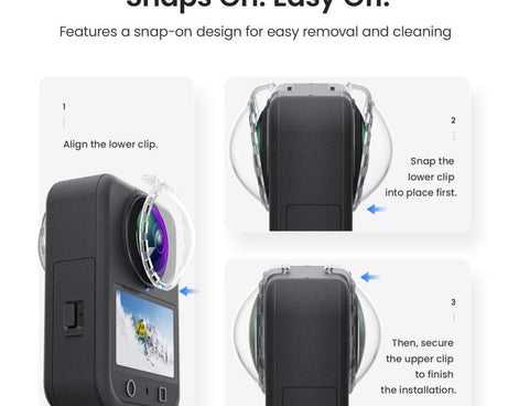 For DJI Osmo 360 aMagisn Anti-Fog Clip-On Lens Guard HD Lens Cover