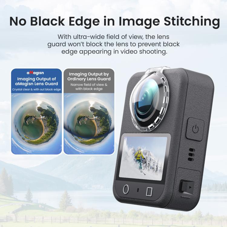 For DJI Osmo 360 aMagisn Anti-Fog Clip-On Lens Guard HD Lens Cover