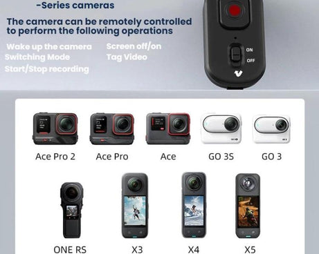 For Insta360 Action Cameras 10m Smart Bluetooth Controller