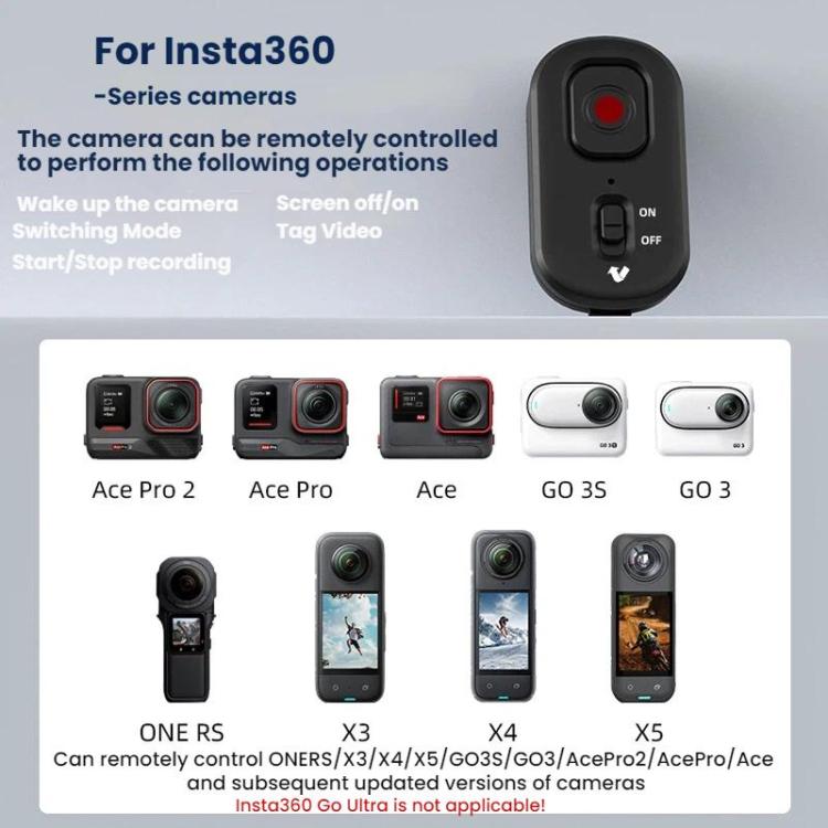 For Insta360 Action Cameras 10m Smart Bluetooth Controller