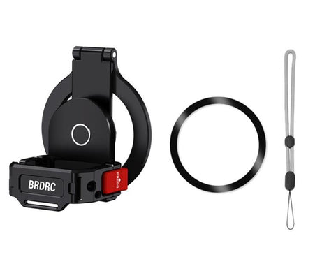 For DJI Osmo Pocket 3 BRDRC Magnetic Expandable Phone Holder Cold Shoe Mount, Black