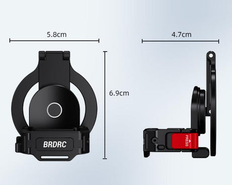 For DJI Osmo Pocket 3 BRDRC Magnetic Expandable Phone Holder Cold Shoe Mount, Black