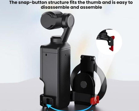 For DJI Osmo Pocket 3 BRDRC Magnetic Expandable Phone Holder Cold Shoe Mount, Black