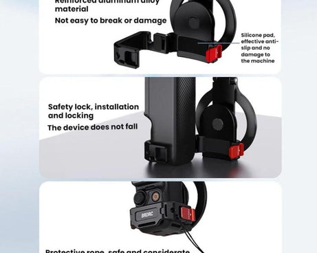 For DJI Osmo Pocket 3 BRDRC Magnetic Expandable Phone Holder Cold Shoe Mount, Black