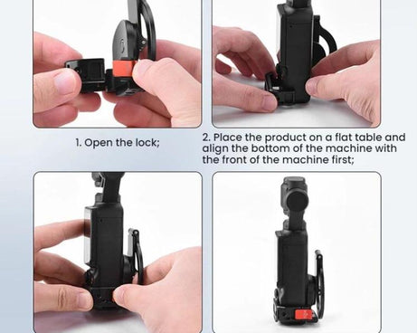 For DJI Osmo Pocket 3 BRDRC Magnetic Expandable Phone Holder Cold Shoe Mount, Black