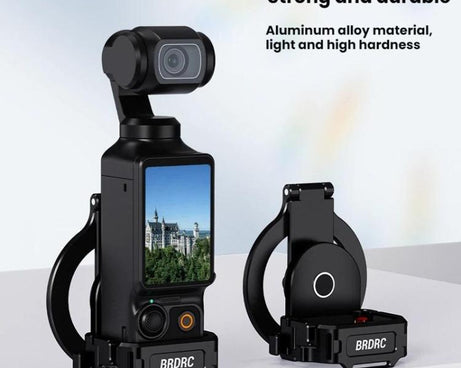 For DJI Osmo Pocket 3 BRDRC Magnetic Expandable Phone Holder Cold Shoe Mount, Black