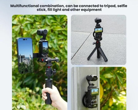 For DJI Osmo Pocket 3 BRDRC Magnetic Expandable Phone Holder Cold Shoe Mount, Black