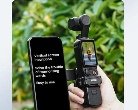 For DJI Osmo Pocket 3 BRDRC Magnetic Expandable Phone Holder Cold Shoe Mount, Black