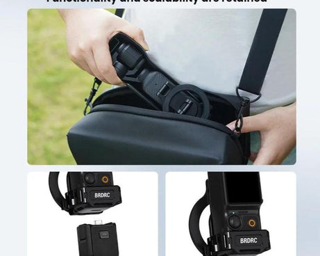 For DJI Osmo Pocket 3 BRDRC Magnetic Expandable Phone Holder Cold Shoe Mount, Black