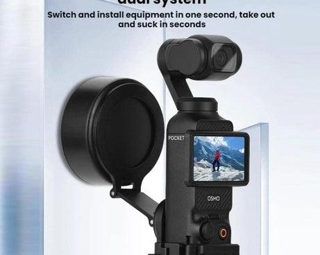For DJI Osmo Pocket 3 BRDRC Magnetic Expandable Phone Holder Cold Shoe Mount, Black
