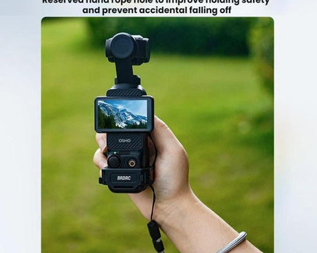 For DJI Osmo Pocket 3 BRDRC Magnetic Expandable Phone Holder Cold Shoe Mount, Black