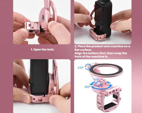 For DJI Osmo Pocket 3 BRDRC Magnetic Expandable Phone Holder Cold Shoe Mount