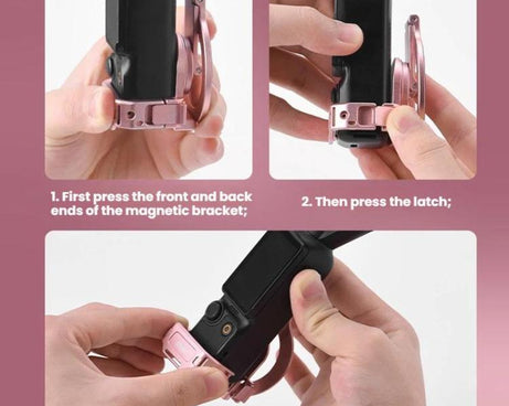 For DJI Osmo Pocket 3 BRDRC Magnetic Expandable Phone Holder Cold Shoe Mount