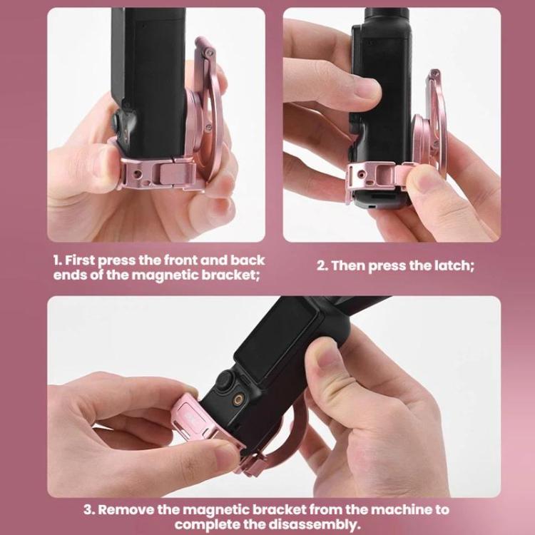For DJI Osmo Pocket 3 BRDRC Magnetic Expandable Phone Holder Cold Shoe Mount