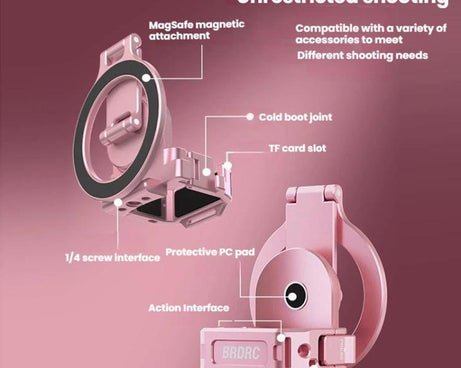 For DJI Osmo Pocket 3 BRDRC Magnetic Expandable Phone Holder Cold Shoe Mount