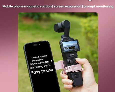 For DJI Osmo Pocket 3 BRDRC Magnetic Expandable Phone Holder Cold Shoe Mount
