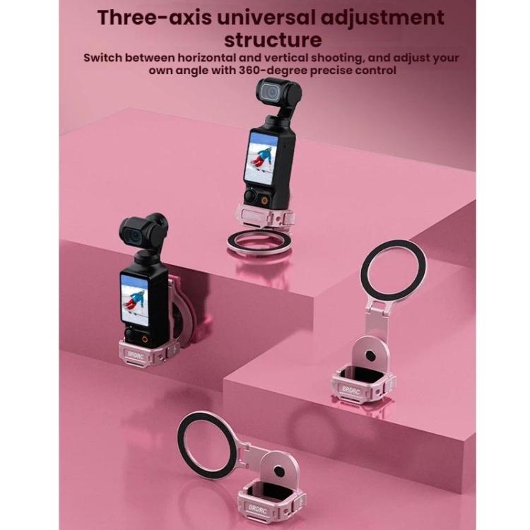 For DJI Osmo Pocket 3 BRDRC Magnetic Expandable Phone Holder Cold Shoe Mount