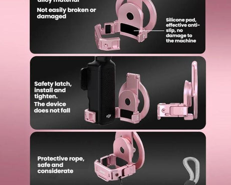 For DJI Osmo Pocket 3 BRDRC Magnetic Expandable Phone Holder Cold Shoe Mount
