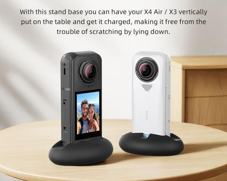 For Insta360 X4 Air/X3 aMagisn Silicone Mount Holder Base Car Dashboard & Desk Stand