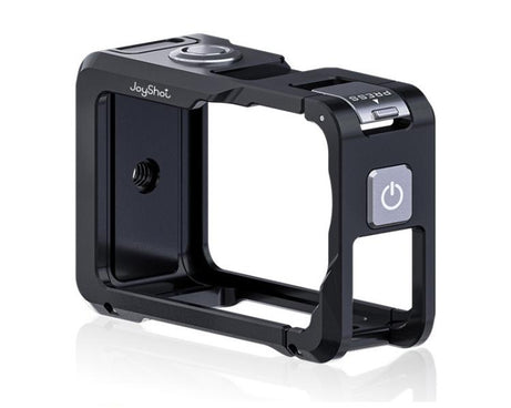 For DJI Osmo Action 6 Joyshot Dual-Open Metal Cage Aluminum Protective Frame with 1/4-inch Screw Holes & Cold Shoe Mount