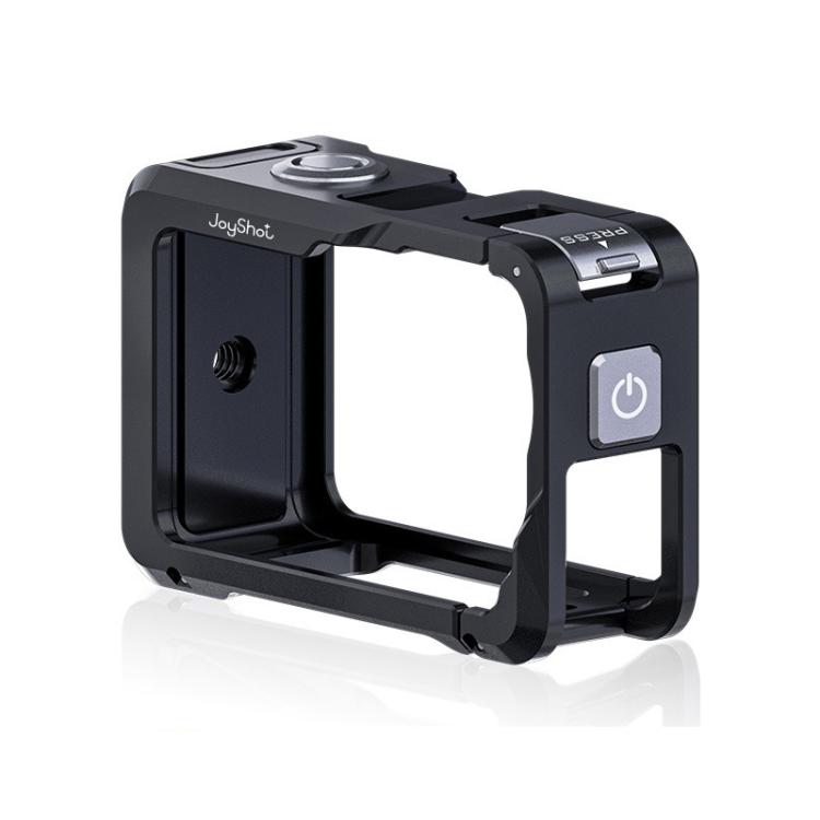 For DJI Osmo Action 6 Joyshot Dual-Open Metal Cage Aluminum Protective Frame with 1/4-inch Screw Holes & Cold Shoe Mount