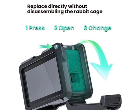 For DJI Osmo Action 6 Joyshot Dual-Open Metal Cage Aluminum Protective Frame with 1/4-inch Screw Holes & Cold Shoe Mount