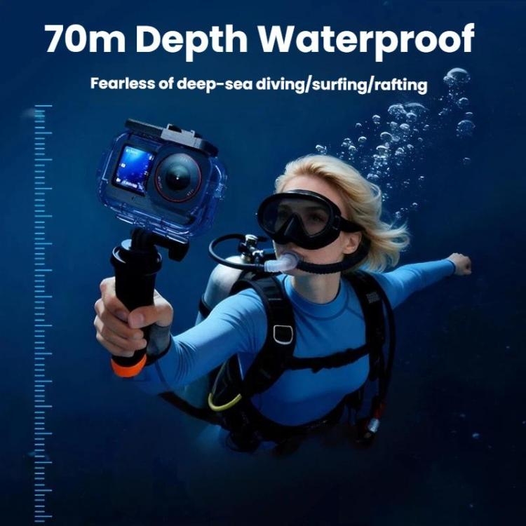 For DJI Osmo Action 6 Waterproof Case 70m IPX8 Dive Housing with Dual Cold Shoe