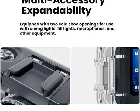 For DJI Osmo Action 6 Waterproof Case 70m IPX8 Dive Housing with Dual Cold Shoe