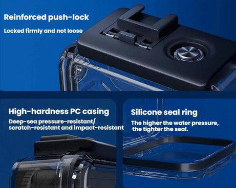 For DJI Osmo Action 6 Waterproof Case 70m IPX8 Dive Housing with Dual Cold Shoe