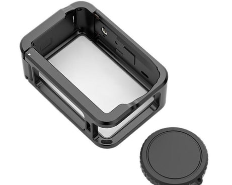 For DJI Osmo Action 6 Aluminum Alloy Cage Expandable Protective Frame with Silicone Lens Cap, Alloy Cage