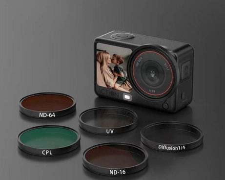 For DJI Osmo Action 6 Camera Lens Filter, ND8, ND16, ND32, ND64, CPL, UV, Diffusion 1/4, CPL+ND16+Diffusion1/4, CPL+ND8+ND16, CPL+ND16+ND32+Diffusion1/4, CPL+ND8+ND16+ND32, CPL+ND8+ND16+ND32+ND64+Diffusion1/4