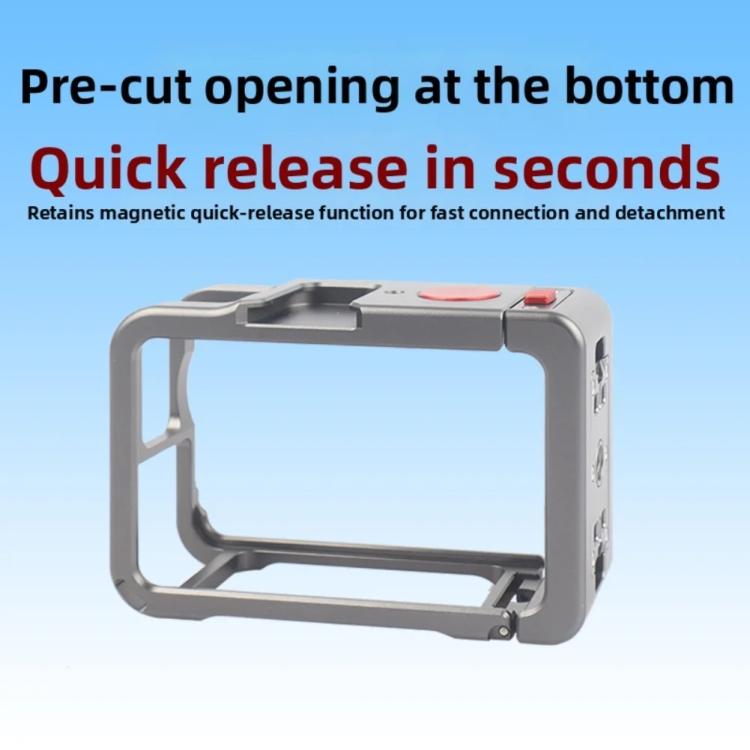 For DJI Osmo Action 6 Metal Extension Cage Protective Frame with Cold Shoe Mount