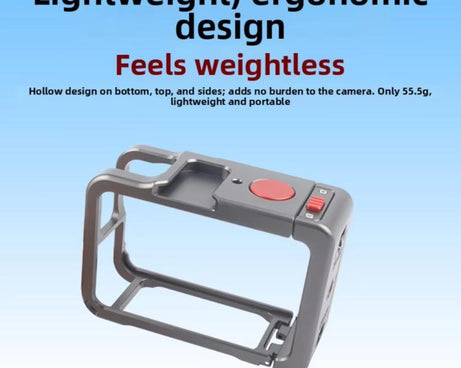 For DJI Osmo Action 6 Metal Extension Cage Protective Frame with Cold Shoe Mount