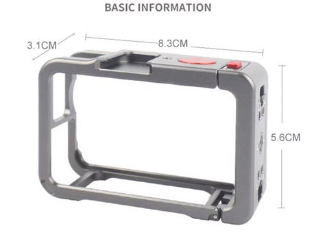 For DJI Osmo Action 6 Metal Extension Cage Protective Frame with Cold Shoe Mount