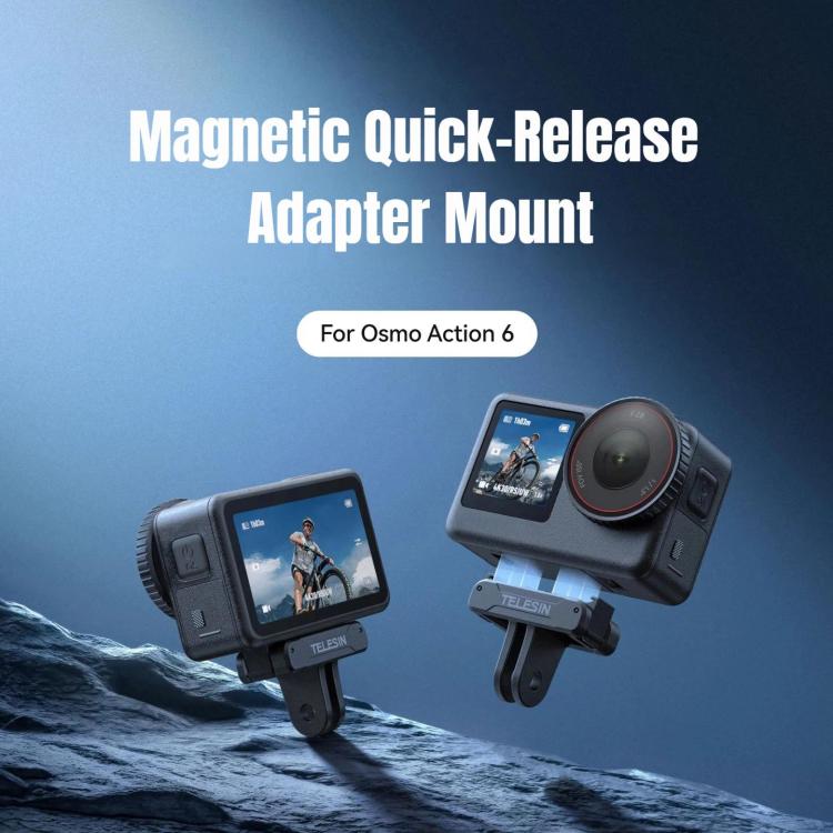 For DJI Osmo Action 6 TELESIN Magnetic Quick-release Adapter Mount Two-Claw Base