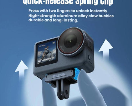 For DJI Osmo Action 6 TELESIN Magnetic Quick-release Adapter Mount Two-Claw Base
