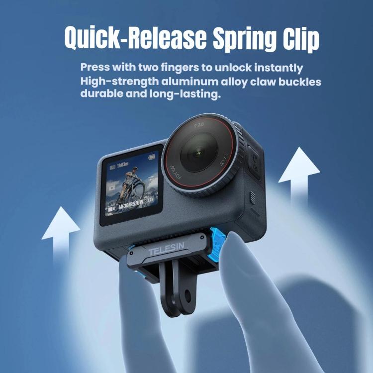 For DJI Osmo Action 6 TELESIN Magnetic Quick-release Adapter Mount Two-Claw Base