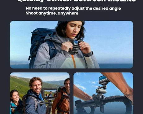 For DJI Osmo Action 6 TELESIN Magnetic Quick-release Adapter Mount Two-Claw Base