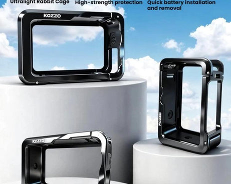 kozzo DJ101 Metal Rabbit Cage Sports Camera Dual Opening Aluminum Alloy Expanding Protective Bezel