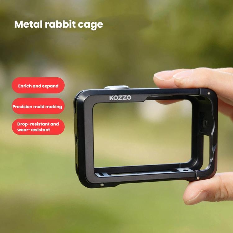 kozzo DJ101 Metal Rabbit Cage Sports Camera Dual Opening Aluminum Alloy Expanding Protective Bezel