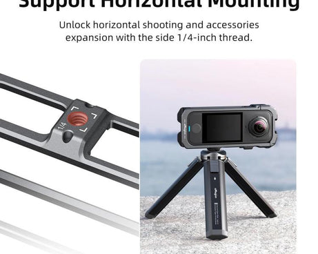 For Insta360 X4 Air aMagisn Quick-Release Metal Cage Wind Noise Reduction Expandable Frame with Lens Cap