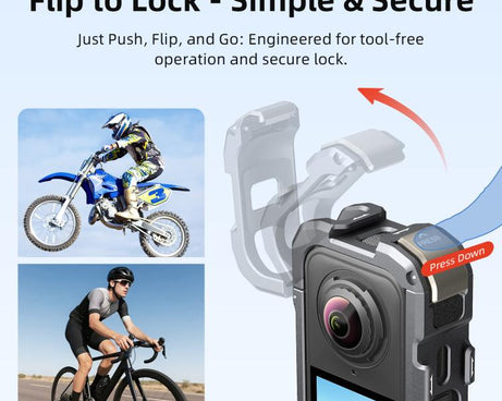 For Insta360 X4 Air aMagisn Quick-Release Metal Cage Wind Noise Reduction Expandable Frame with Lens Cap